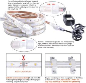 img 1 attached to 🌟 GuoTonG 12V Warm White LED Strip Light - 50ft Outdoor Rope Lighting for Party, Deck, Bar, Stairway, Car Windows Decoration - Waterproof and Flexible