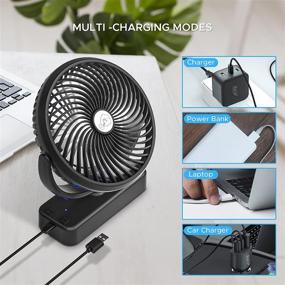 img 1 attached to 🔋 NEOFEEL 10000mAh Camping Fan with LED Light: Efficient 7-inch Battery Operated Fan with Hanging Hook for 360° Rotation - Ideal for Home, Office, and Outdoor Use