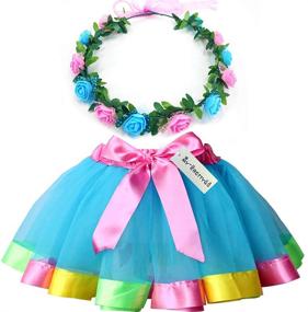 img 3 attached to PRETTYGS Rainbow Layered Ballet Повязка для волос для девочек к юбкам и шортам