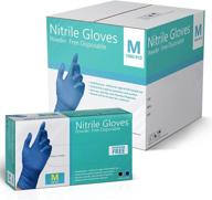 🧤 powder free nitrile gloves case - 1000 disposable gloves, latex free, 4 mil thickness, comfortable fit - 10 boxes included logo