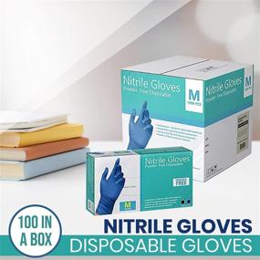 img 3 attached to 🧤 Powder Free Nitrile Gloves Case - 1000 Disposable Gloves, Latex Free, 4 MIL Thickness, Comfortable Fit - 10 Boxes Included