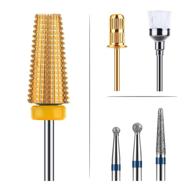 🔧 zoccee 5 in 1 carbide nail drill bits: 3/32" tapered barrel rotary bit for left and right handed | professional carbide tungsten bits for acrylic nail gel logo