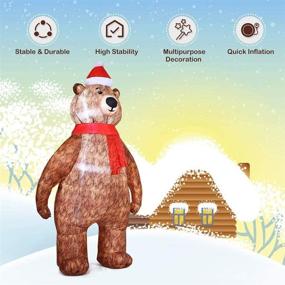 img 3 attached to 🎅 Kweida 6.8FT Tall Outdoor Christmas Inflatable Brown Bear Decoration - LED Lights, Tethers, and Christmas Hat Included for Xmas Garden, Yard, or Lawn Decor