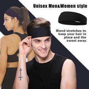 img 1 attached to 🏋️ EasYoung Non Slip Headbands - 6-Pack for Men and Women. Sweat Wicking Elastic Headbands for Sports, Fitness, Yoga and Running. Unisex.