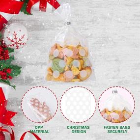 img 1 attached to 🎁 Premium 100-Pack Gold Polka Dot Candy Bags with Golden Twist Ties - Perfect for Wrapping Cookies, Candies, Snacks, Wedding Gifts, and Party Favors - Clear Plastic Treat Bags (8.1X5, White)