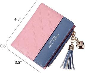 img 1 attached to 👛 Belsmi Women's Small RFID Blocking Leather Wallet Clutch Purse - Compact Card Holder and Organizer with Zipper Coin Pocket - Lightweight Bifold/Trifold Wallets