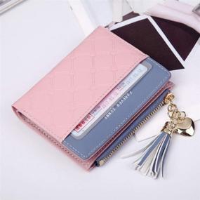 img 3 attached to 👛 Belsmi Women's Small RFID Blocking Leather Wallet Clutch Purse - Compact Card Holder and Organizer with Zipper Coin Pocket - Lightweight Bifold/Trifold Wallets