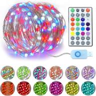 homemory led fairy lights with remote, 33ft 100 led usb color changing string lights, rgb twinkle lights, waterproof christmas lights for wreath, christmas tree логотип