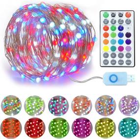 img 4 attached to Homemory LED Fairy Lights with Remote, 33ft 100 LED USB Color Changing String Lights, RGB Twinkle Lights, Waterproof Christmas Lights for Wreath, Christmas Tree