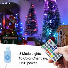 img 3 attached to Homemory LED Fairy Lights with Remote, 33ft 100 LED USB Color Changing String Lights, RGB Twinkle Lights, Waterproof Christmas Lights for Wreath, Christmas Tree