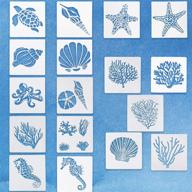 🌊 clzylrs 17-piece sea ocean creatures stencils: reusable templates for diy crafts, scrapbooking, and wood painting (5.1 x 5.1 inch) логотип