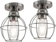 yaokuem semi flush mount ceiling light fixture, e26 medium base, nickel finish, metal housing, bulbs not included, 2-pack логотип