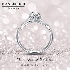 img 3 attached to Stunning Flame Solitaire Engagement Ring: White Gold Plated Sterling Silver Cubic Zirconia 💍 Wedding Ring for Women - Excellent Cut, D Color, FL Clarity, and Exquisite Polish