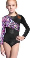 🎀 colorful ribbons pink leopard stripe long sleeve gymnastics leotards for girls логотип