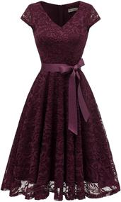 img 4 attached to BeryLove Womens Bridesmaid Cocktail BLP7006DarkGreenM