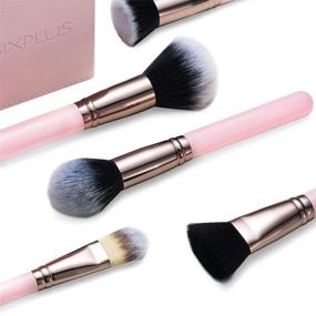 img 1 attached to 💖 SIXPLUS Pink Makeup Brush Set - 15 Piece Brush Kit with Makeup Holder in Elegant Pink