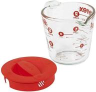 enhanced pyrex prepware 2-cup glass measuring cup with convenient lid logo