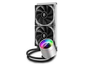 img 1 attached to 💦 DEEPCOOL Castle 240EX WH: Продвинутый RGB AIO Жидкостный кулер для ЦП с технологией защиты от утечек, кабельным контроллером, поддержкой TR4/AM4 и гарантией на 3 года.