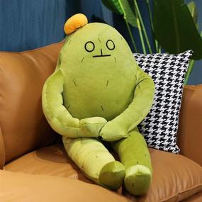 img 2 attached to 🌵 Waqia House Novelty Cactus Plush Toy: Stuffed Cactus Pillow, Cute Squatting Cactus Plush Doll, Funny Lying Cactus Sleeping Pillows for Adults