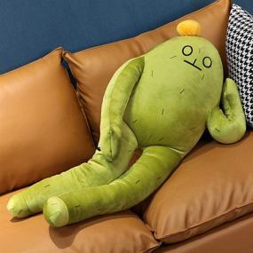 img 3 attached to 🌵 Waqia House Novelty Cactus Plush Toy: Stuffed Cactus Pillow, Cute Squatting Cactus Plush Doll, Funny Lying Cactus Sleeping Pillows for Adults