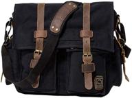 🎒 jonon vintage military men canvas messenger bag, ideal for laptops 13.3-17", black logo