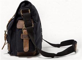 img 3 attached to 🎒 Jonon Vintage Military Men Canvas Messenger Bag, Ideal for Laptops 13.3-17", Black