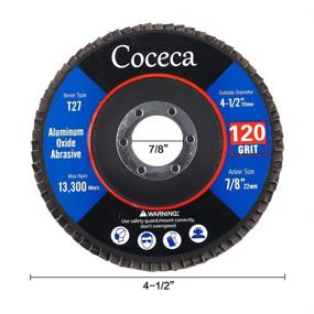 img 3 attached to 🛠️ Coceca 4.5-Inch Flap Disc Set - 20pcs Grinding Wheels and Sanding Discs for Angle Grinder | Type 27 Aluminum Oxide Abrasive Discs - 40 60 80 120 Grit