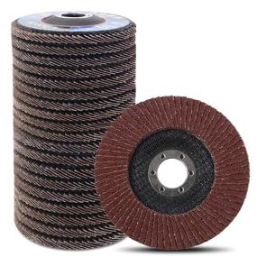 img 4 attached to 🛠️ Coceca 4.5-Inch Flap Disc Set - 20pcs Grinding Wheels and Sanding Discs for Angle Grinder | Type 27 Aluminum Oxide Abrasive Discs - 40 60 80 120 Grit