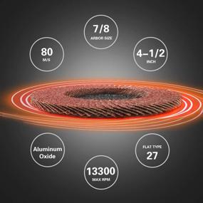 img 1 attached to 🛠️ Coceca 4.5-Inch Flap Disc Set - 20pcs Grinding Wheels and Sanding Discs for Angle Grinder | Type 27 Aluminum Oxide Abrasive Discs - 40 60 80 120 Grit