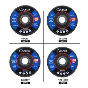 img 2 attached to 🛠️ Coceca 4.5-Inch Flap Disc Set - 20pcs Grinding Wheels and Sanding Discs for Angle Grinder | Type 27 Aluminum Oxide Abrasive Discs - 40 60 80 120 Grit