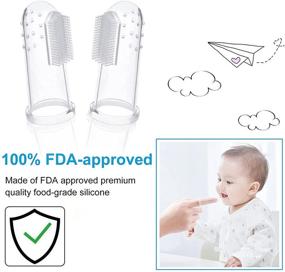 img 1 attached to 👶 Baby Finger Toothbrush: Gentle Silicone Toothbrush for Infant Toddlers, Training, Teething - Soft Brush for Babies & Dogs