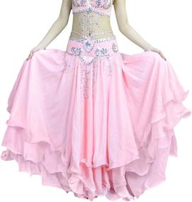 img 1 attached to 🎃 BellyLady Halloween Tribal Chiffon Tiered Maxi Full Skirt - Perfect for Belly Dance!