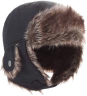 🧢 stay warm and stylish with moon kitty boys winter hats - kids nylon russian/aviator winter earflap cap logo
