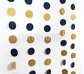img 3 attached to Stunning Navy Blue and Gold 5 Piece Circular Dot Garlands (Each 6.5 feet) - Perfect Party Decorations for Birthdays, Baby Showers, and Bridal Showers