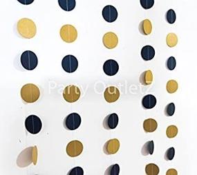 img 4 attached to Stunning Navy Blue and Gold 5 Piece Circular Dot Garlands (Each 6.5 feet) - Perfect Party Decorations for Birthdays, Baby Showers, and Bridal Showers