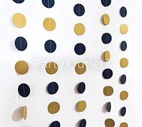 img 2 attached to Stunning Navy Blue and Gold 5 Piece Circular Dot Garlands (Each 6.5 feet) - Perfect Party Decorations for Birthdays, Baby Showers, and Bridal Showers