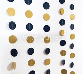 img 1 attached to Stunning Navy Blue and Gold 5 Piece Circular Dot Garlands (Each 6.5 feet) - Perfect Party Decorations for Birthdays, Baby Showers, and Bridal Showers