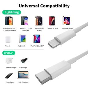 img 1 attached to ⚡️ 3-пакета кабеля AUDIANO USB C к молнии - сертифицированный кабель быстрой зарядки с портом Type C для iPhone 12 11 Pro Max Mini X XS.