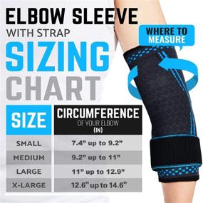 img 1 attached to 🏋️ Sports Elbow Brace Compression Sleeve with Strap for Golfer, Basketball, Tennis, Workout, Weightlifting, Tendonitis, Arthritis, Bursitis, Pain Relief, Recovery - Medium Size, Single