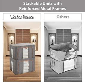 img 1 attached to WestonBasics Stackable Collapsible Organizer Containers Storage & Organization