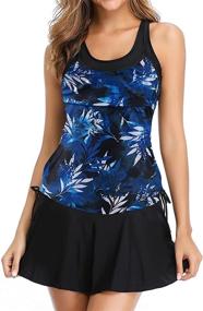 img 4 attached to 👙 Summer Mae Tankini Swimdress Control: Effortless Style and Comfort for Women's Swimsuits & Cover Ups