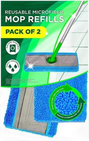 img 4 attached to 🧹 Efficient Cleaning with Reusable Mop Pads Compatible Swiffer Sweeper Mop (2-Pack)