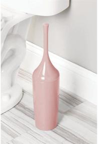 img 3 attached to 🚽 mDesign Rosette Pink Toilet Bowl Brush and Holder - Modern, Slim Design for Bathroom Storage and Organization - Space Saving, Sturdy, Deep Cleaning - Covered Brush Included