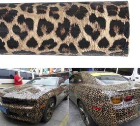 img 4 attached to 🐆 XhuangTech Leopard Pattern Car Body Vinyl Wrap Stickers Film Sheet DIY Sticker Films, Iron on Heat Transfer Vinyl (30" x 60")