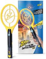 🪰 zap it! bug zapper racket: rechargeable with blue light attractant, powerful 4,000 volt, usb charging cable included logo