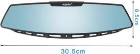 img 2 attached to 🚙 Enhance Your Car's Rear Visibility with Yoolight 12" Wide Angle Universal Curve Convex Rearview Mirror (Blue Mirror)