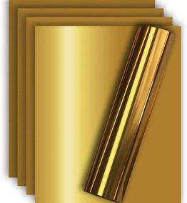 img 4 attached to 🌟 Premium Tvinyl Warehouse Gold Metallic HTV Heat Transfer Foil Vinyl: 12" X 10" (Pack of 5) – Easy to Weed, Iron On, and Guaranteed Size!