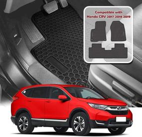 img 3 attached to 🚗 TeddyTT Heavy Duty Rubber Car Mats Compatible with CRV 2017-2020, All Weather Custom Fit Front and Rear Floor Liners with 3D High Edge Design to Prevent Dirt Entry - Set of 3