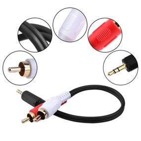 img 1 attached to eBoot 3.5mm Audio Cable Male to 2 RCA Male Cable: High-Quality Stereo Audio Y Cable Adapter, 6 Inch, 2 Pack