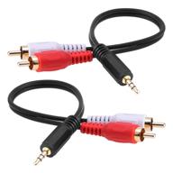 eboot 3.5mm audio cable male to 2 rca male cable: high-quality stereo audio y cable adapter, 6 inch, 2 pack logo